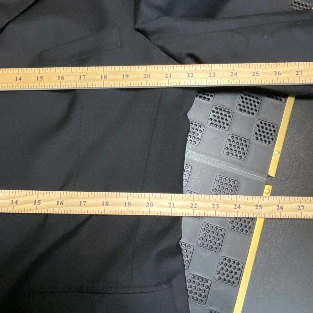 Structure Mens 44L Black 100% Wool 3 Button Blazer‎ Sport Coat Jacket Cut